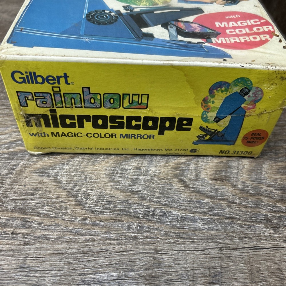 Gilbert Rainbow Microscope W/ Magic Color Mirror Real 75 Power Microscope