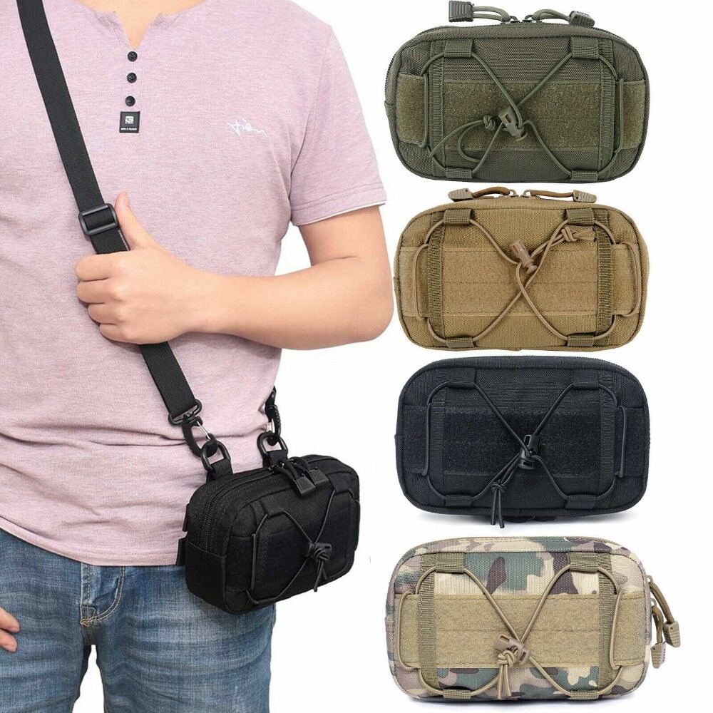 Tactical Molle Horizontal Admin Pouch Waist Pack Compact hunting EDC Tool Bag
