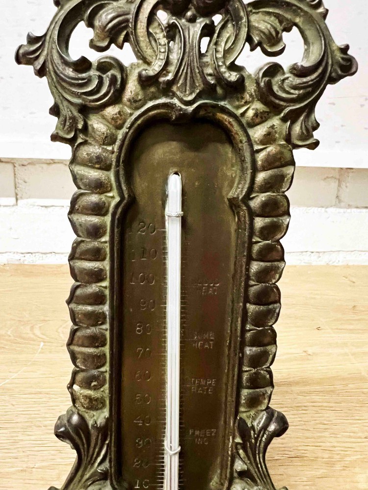 Antique Baroque Style Table Thermometer