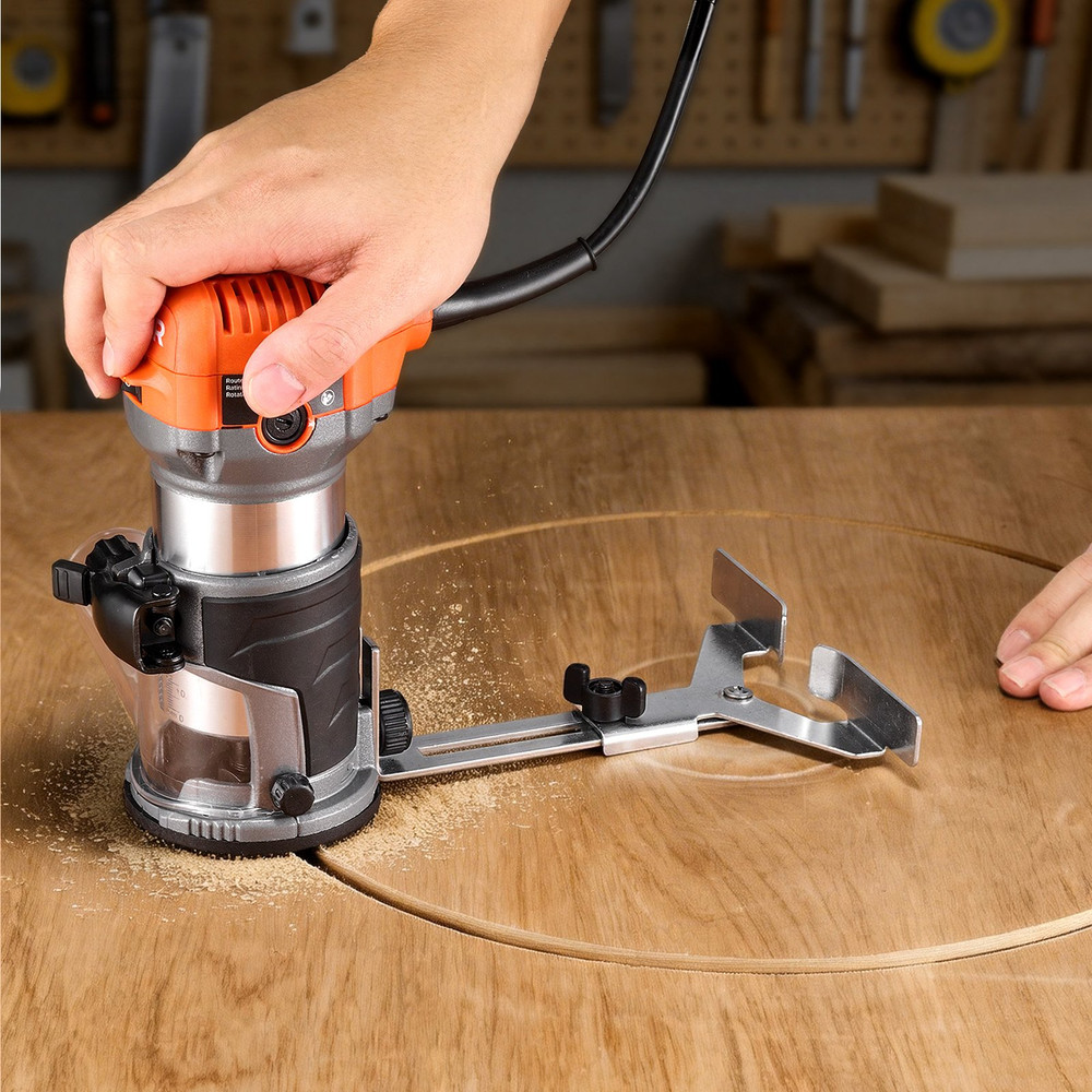 1HP 710W Wood Router 1/4" Variable Speed Palm Router w/ Fixed Base