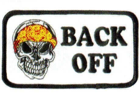 BACK OFF MOTORCYCLE PATCH BIKER PT280