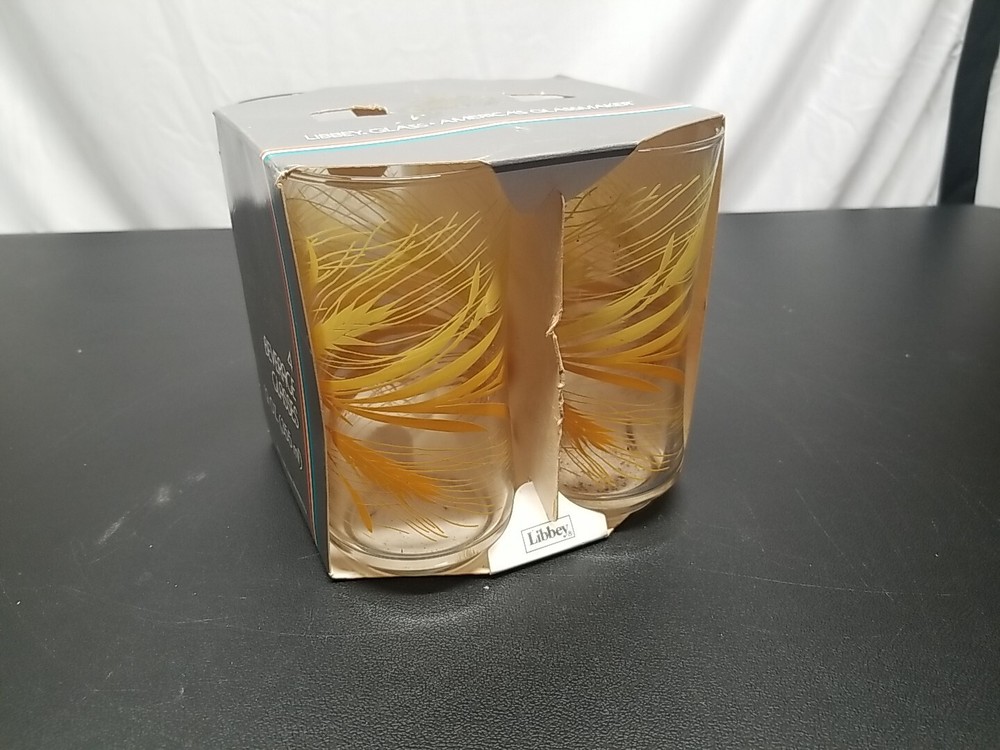 LIBBEY " Golden Harvest " Beverage Glasses Wheat Pattern