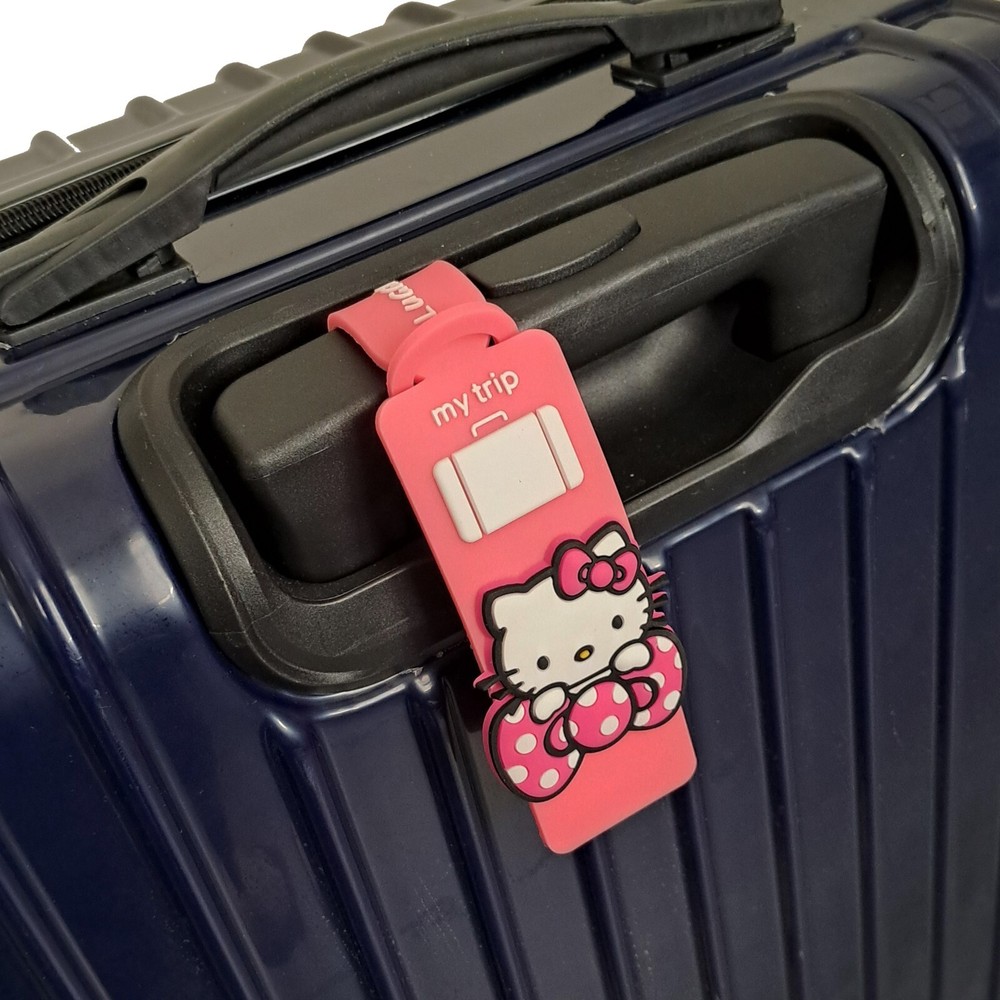 Cute Hello Kitty Rubberized Plastic Luggage Name Tag ID Holder