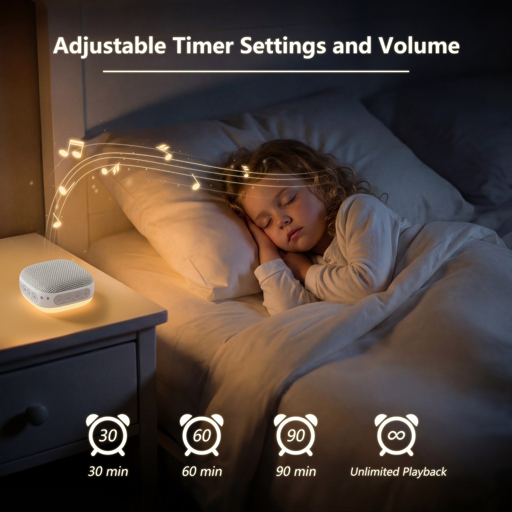 White Noise Machine with 20 Non Looping Natural Soothing Sounds Memory Function
