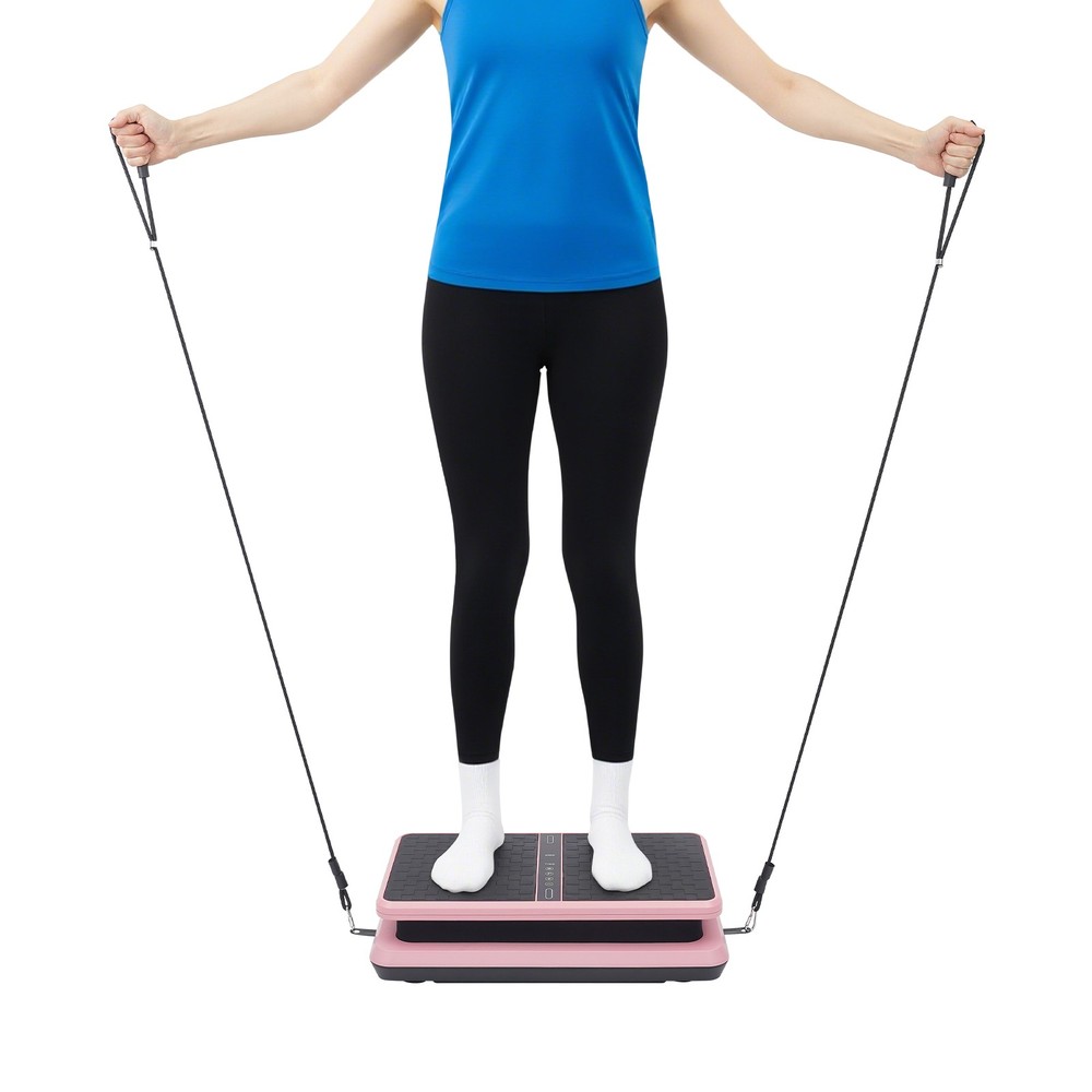 Vibration Plate Exercise Machine 200W 330LBS UK Plug Pink with Remote & Bands