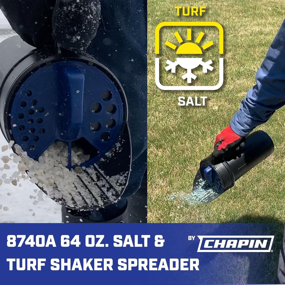 , Shaker Spreader for Turf Salt, Load Capacity 4 Lb, Max. Spread Width 3 Ft, Mod
