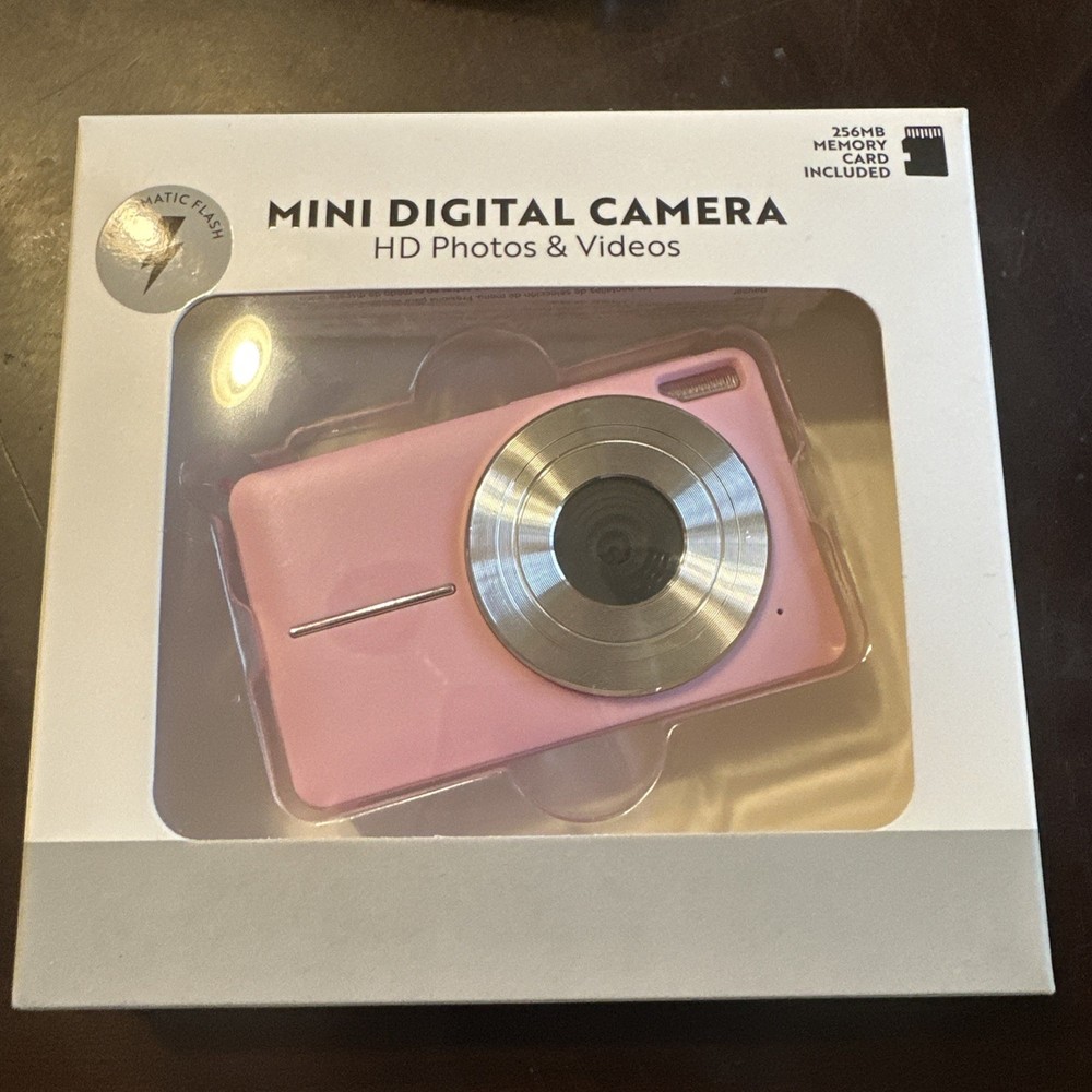 Mini Digital Camera Pink 256MB Memory Card Included