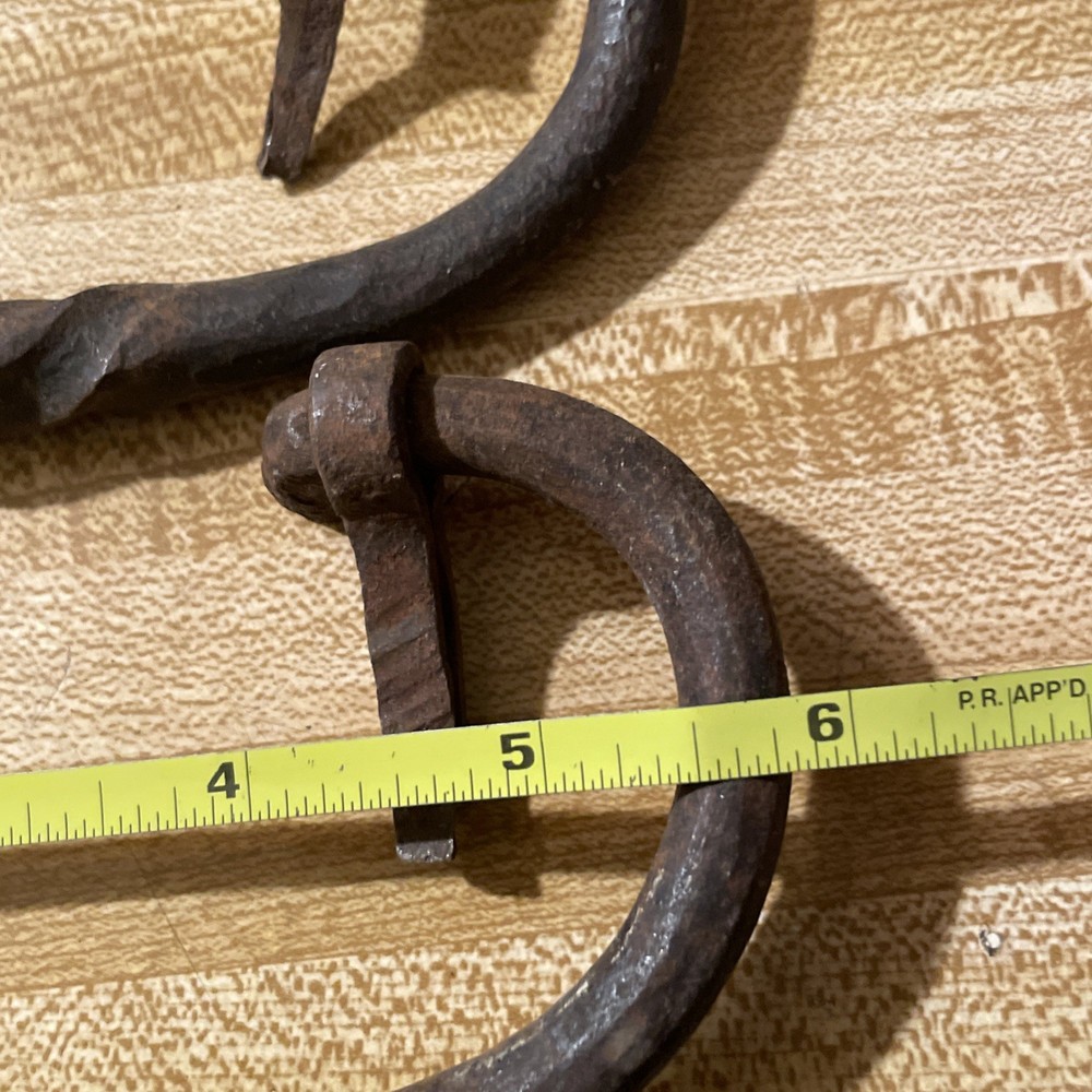 Large Cast Iron Drawer Pulls Handles Hand Forged Twisted