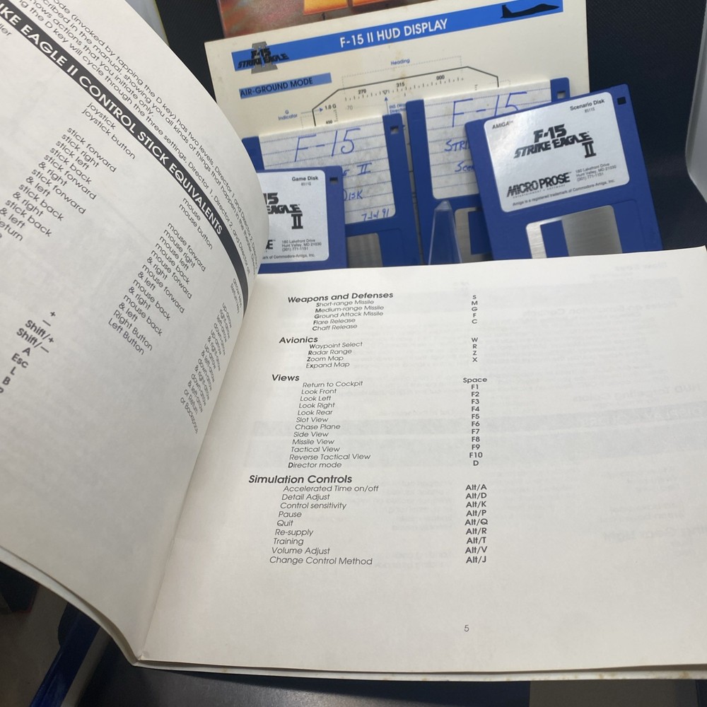 Microprose Classics F15 Strike Eagle II Vintage Software 3 1/2" Disk EUC