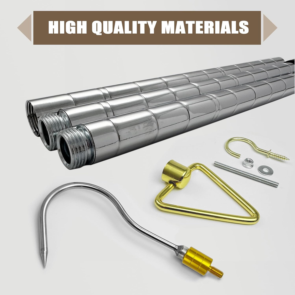 Attic Ladder Pull System Kit with 48.4" Extension Pole and Copper Hook