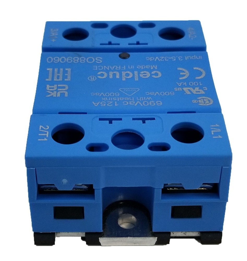 5 Celduc SO889060 Solid State Relay 125A 24-690V Load 3.5-32Vdc Input SPSTNO NEW