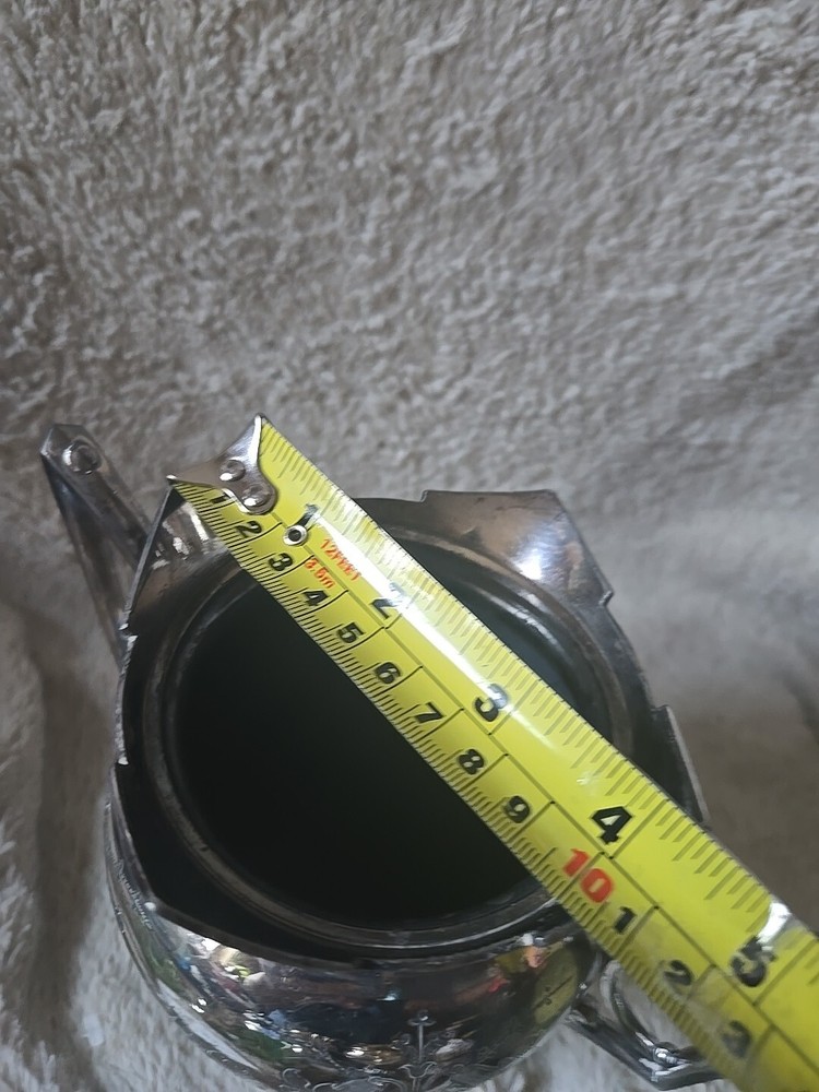 Antique Meriden B Company 1884 Silver Plated Floral Repousse Embossed Pot Vase