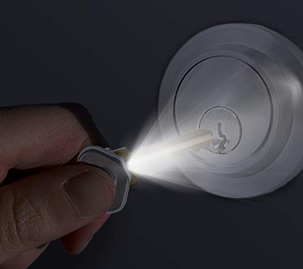 Smallest LED Thumb Light for Keys & Tools, Silver Keyring Flashlight 90701