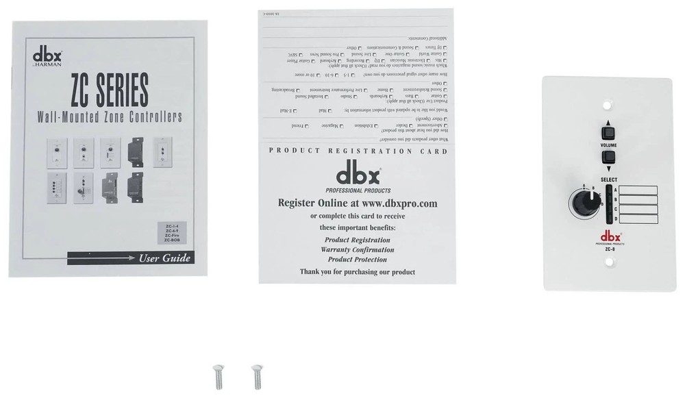 DBX ZC8 Wall-Mounted Zone Controller Source Selector &Volume Control for ZonePRO