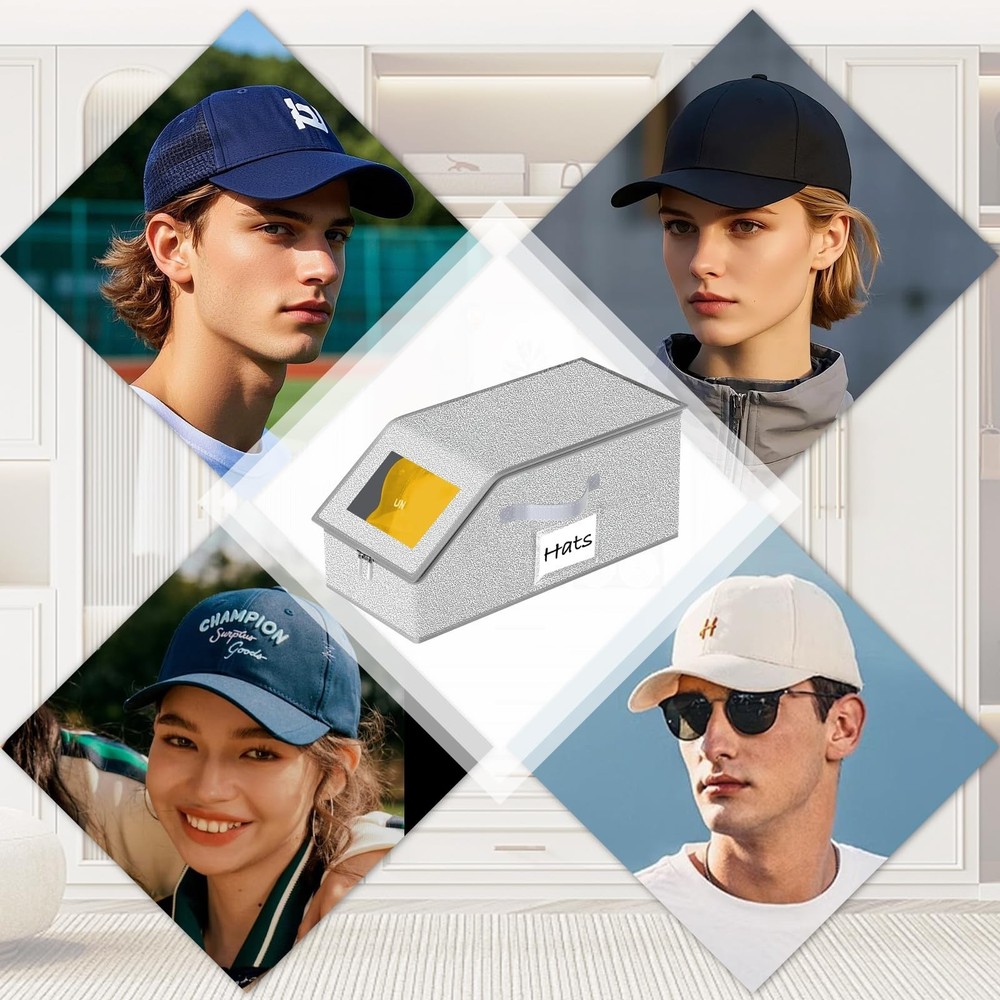Hat Organizer for Baseball Caps 1PCS Stackable Storage with Clear Window Lid,...