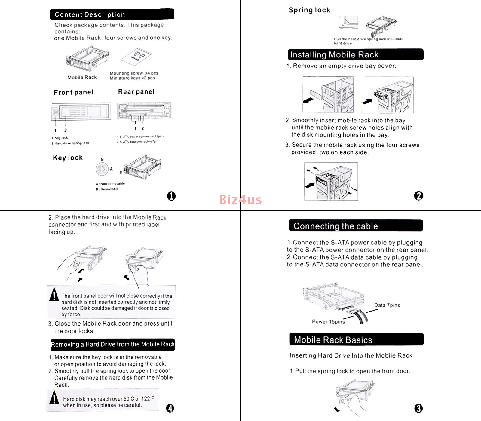 5.25" Optical Bay to 3.5" Drive HDD SSD Internal Mobile Rack Hot Swap Enclosure