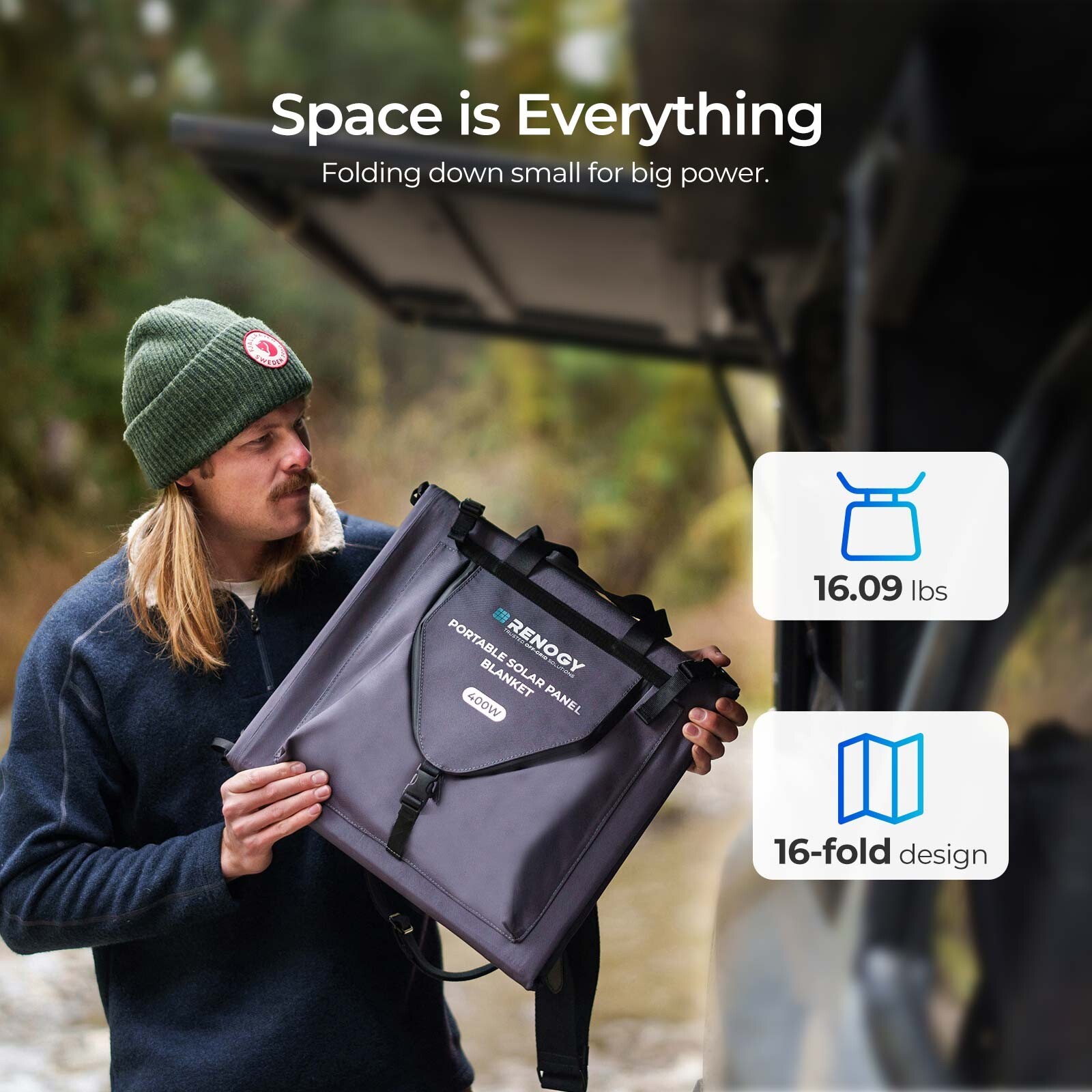 Renogy 400W Solar Panel Blanket Portable Solar Suitcase Foldable Solar Panel