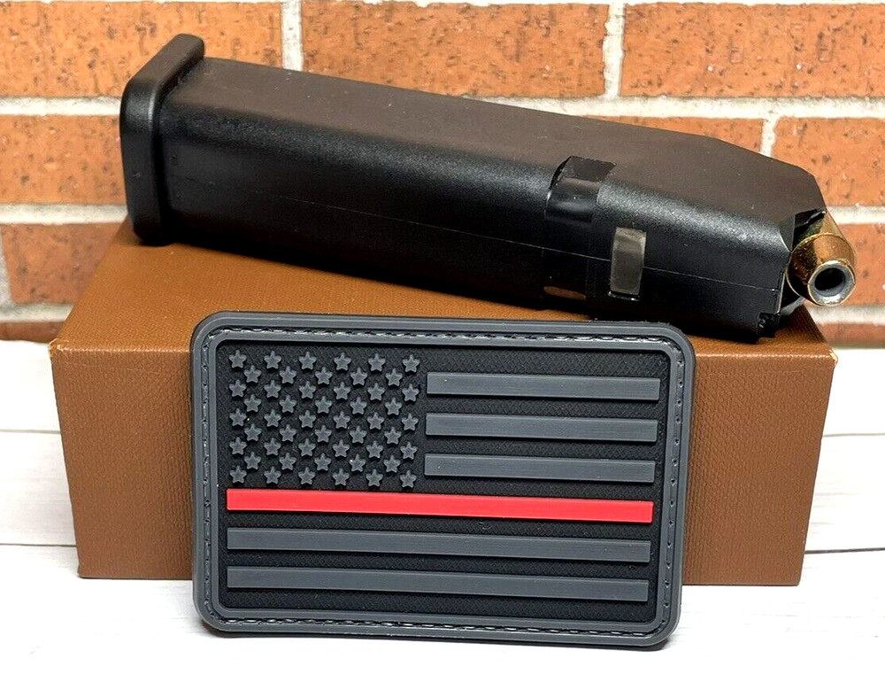 PVC Tactical Morale Patch - USA Thin Red Line Flag Patch - Firefighter Patch