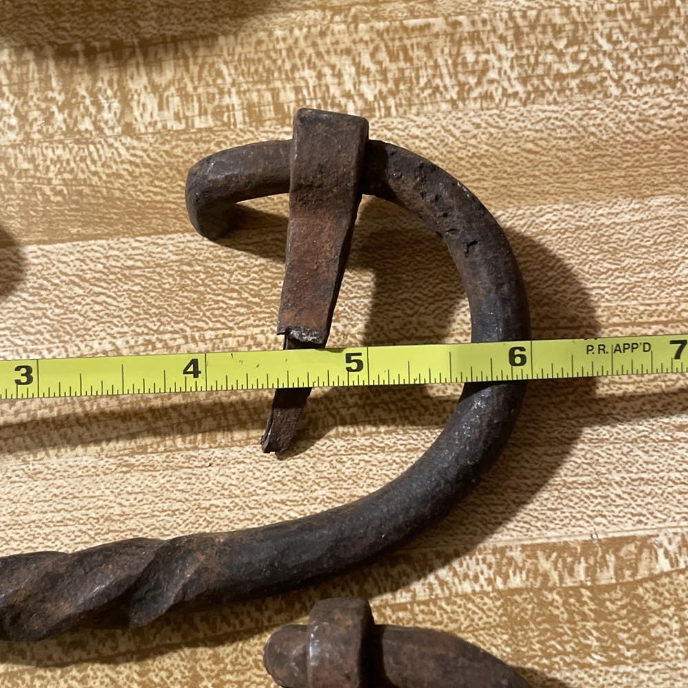 Large Cast Iron Drawer Pulls Handles Hand Forged Twisted