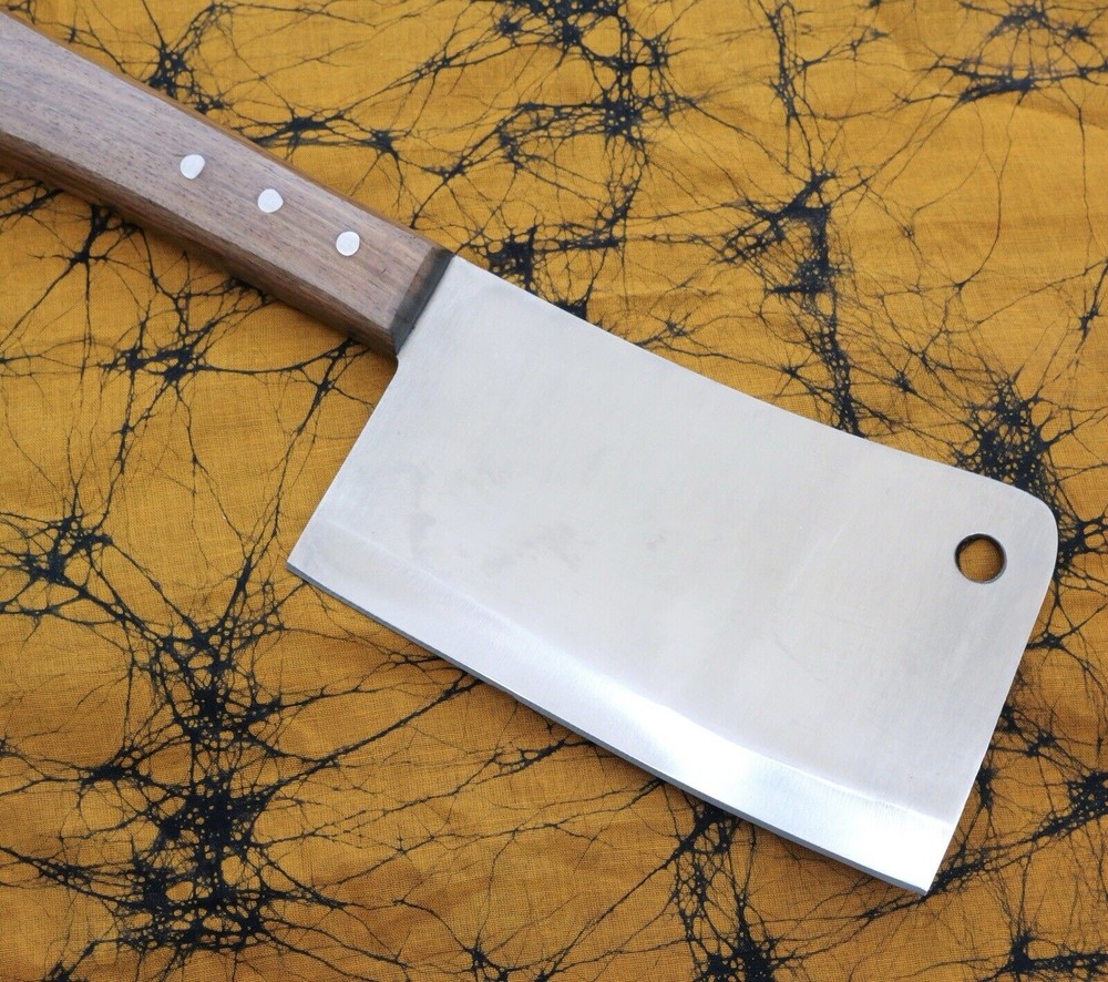 12” Cleaver Full Size Hefty Full Tang Sharp Wood Handle 5mm Thick Mirror Polish