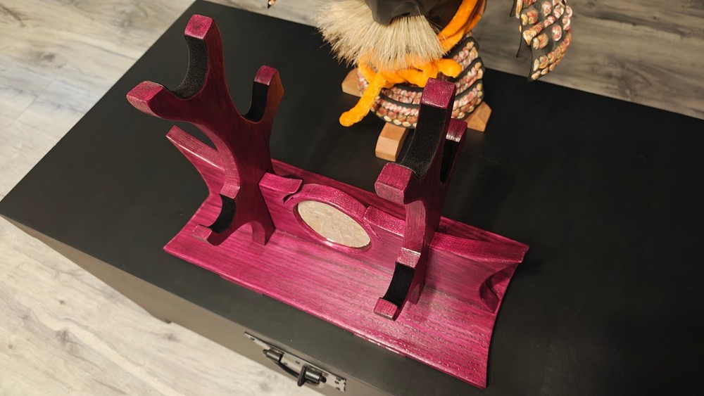 Katana Stand 3 Tier Handmade Red Oak