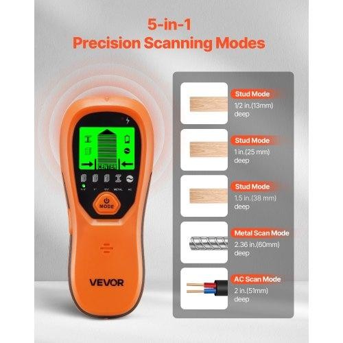 Stud Finder Wall Scanner 5 In 1 Electronic Detector With Smart Sensor 0 25