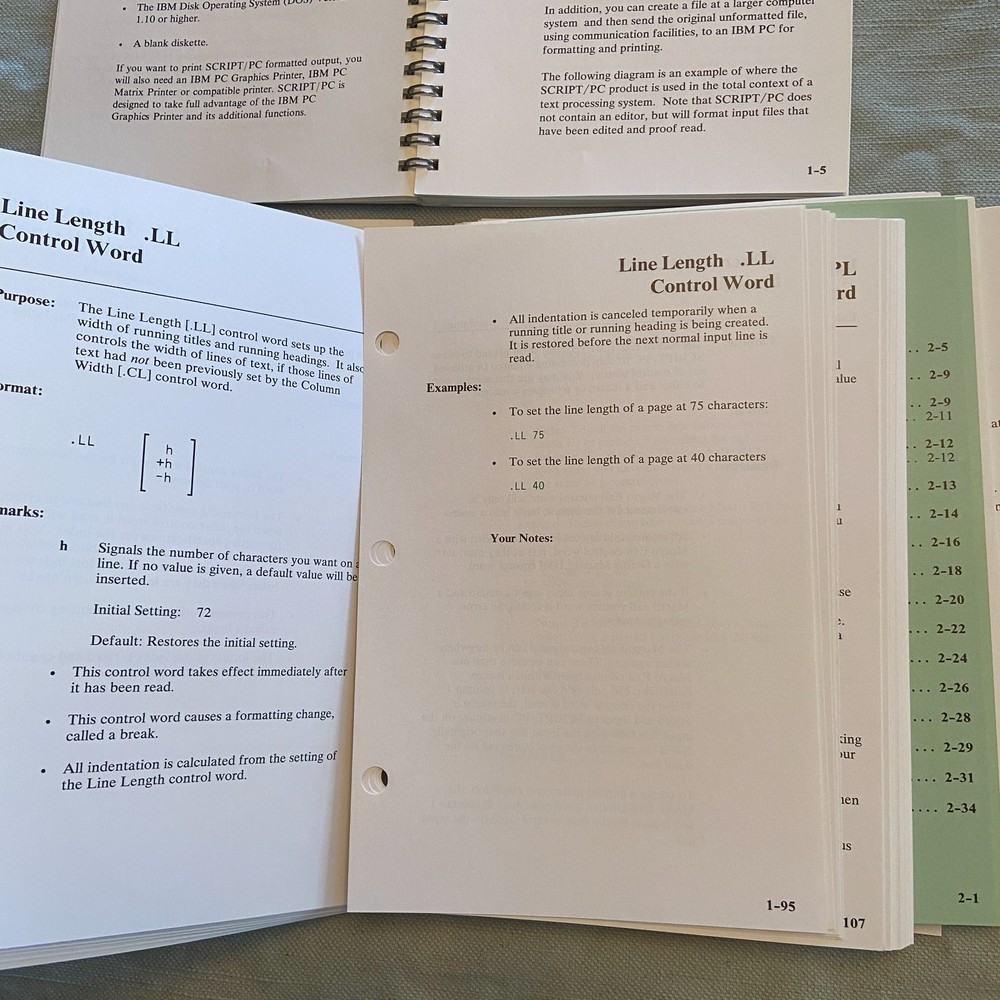 IBM Software Script/PC Book 1 2 3 1st Edition 1984 How To Quick Reference Manual