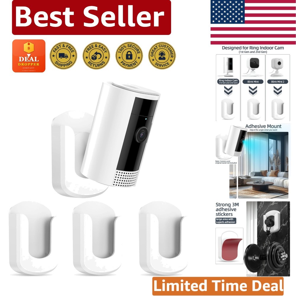 Adhesive Wall Mount Bracket for Ring Cameras - Effortless Installation, 3 Pack