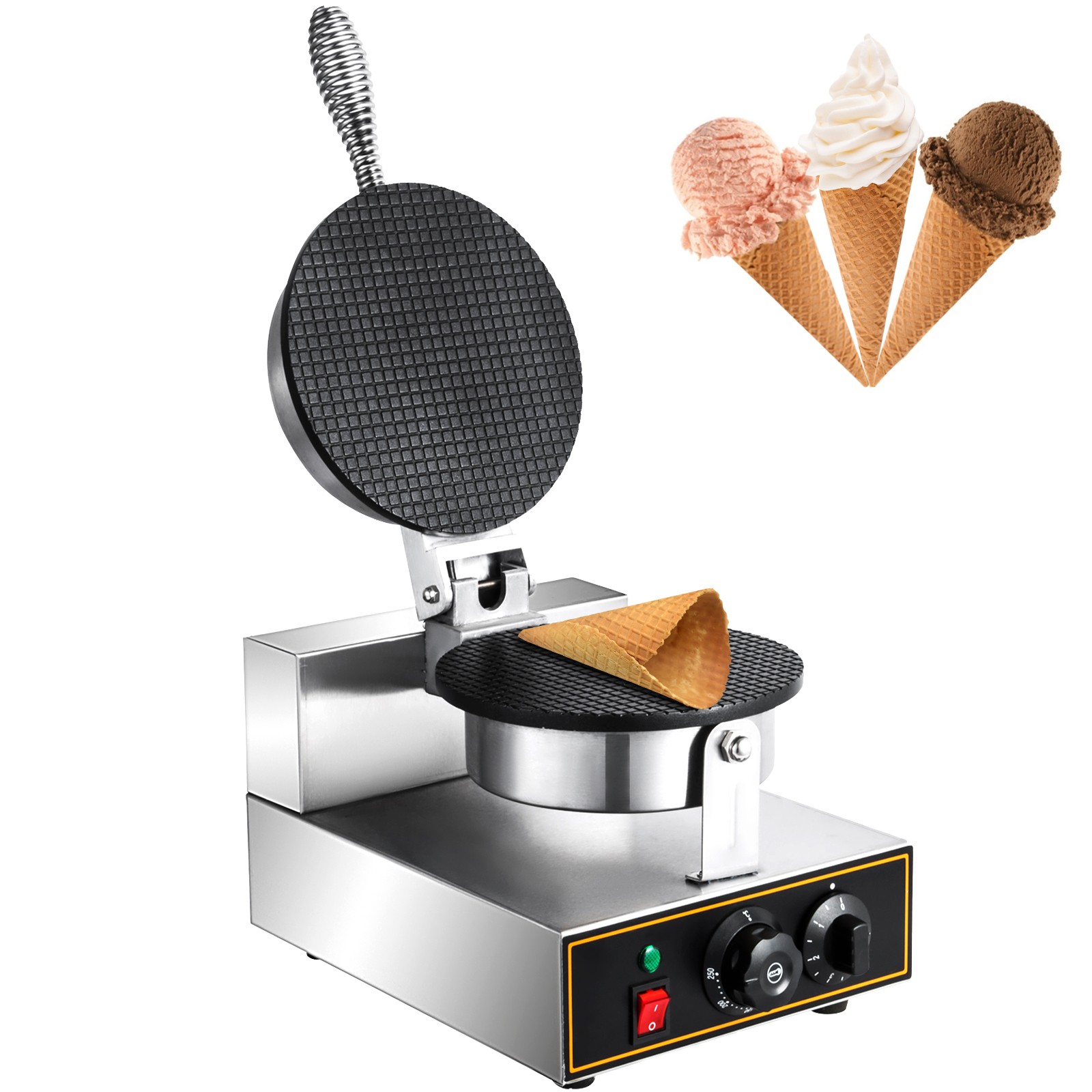 Uimoso Commercial Nonstick Electric Ice Cream Cone Machine Egg Roll Maker 110V