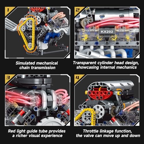 V8 Engine Building Set,Build Your Own Mini Engine That Works, Physical Science