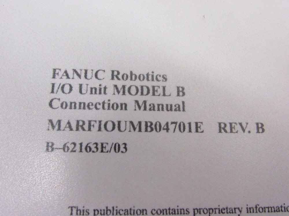 FANUC ROBOTICS I/O UNIT MODEL B CONNECTION MANUAL