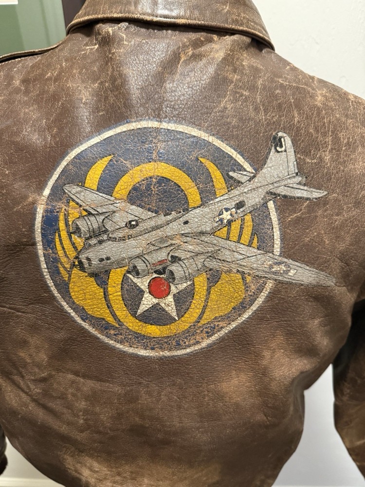 WWII Painted 8th Air Force A-2 A2 Bomber Flight Jacket