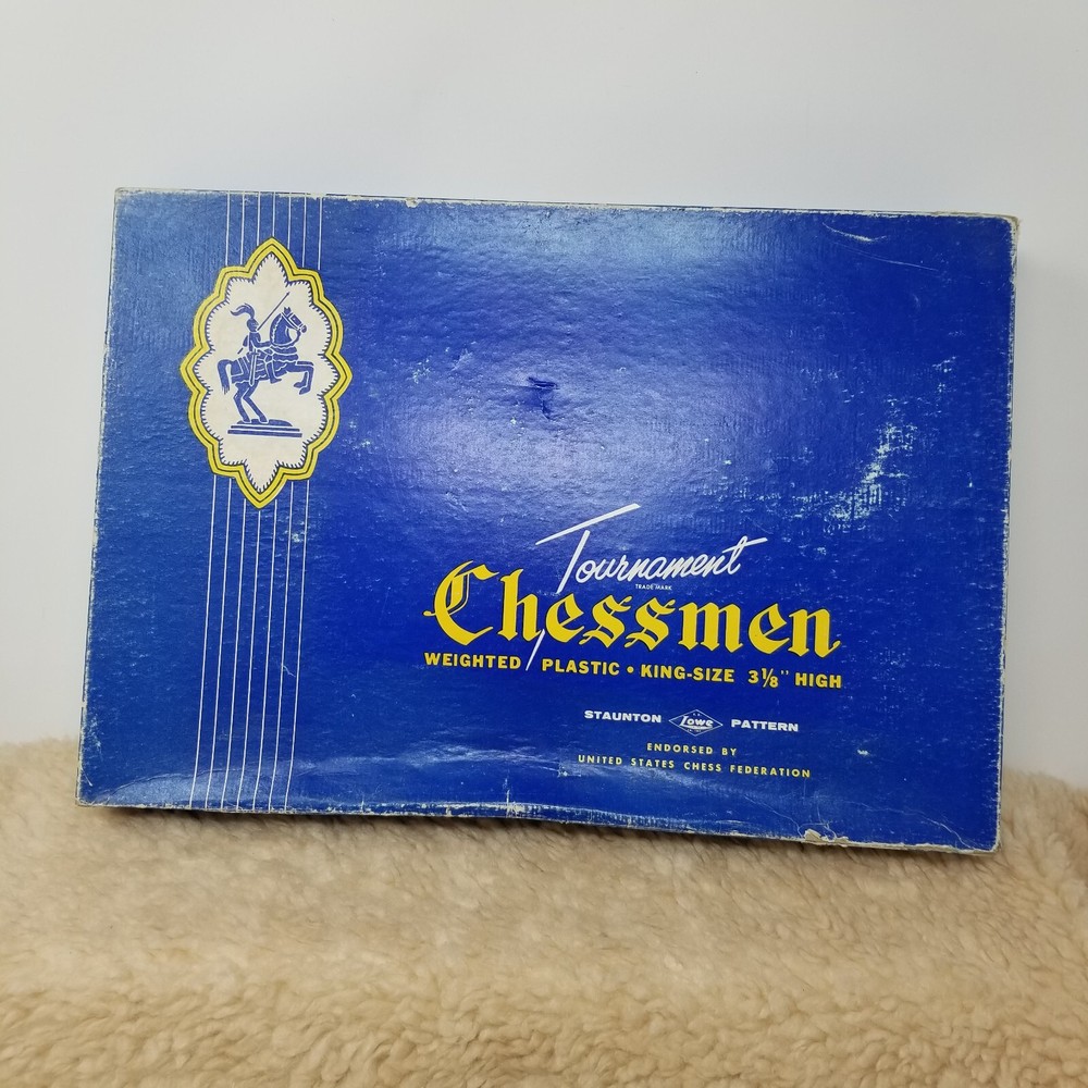 VTG E.S. Lowe Staunton Pattern Tournament Chessmen - 2 Complete Set w/ 1 Box