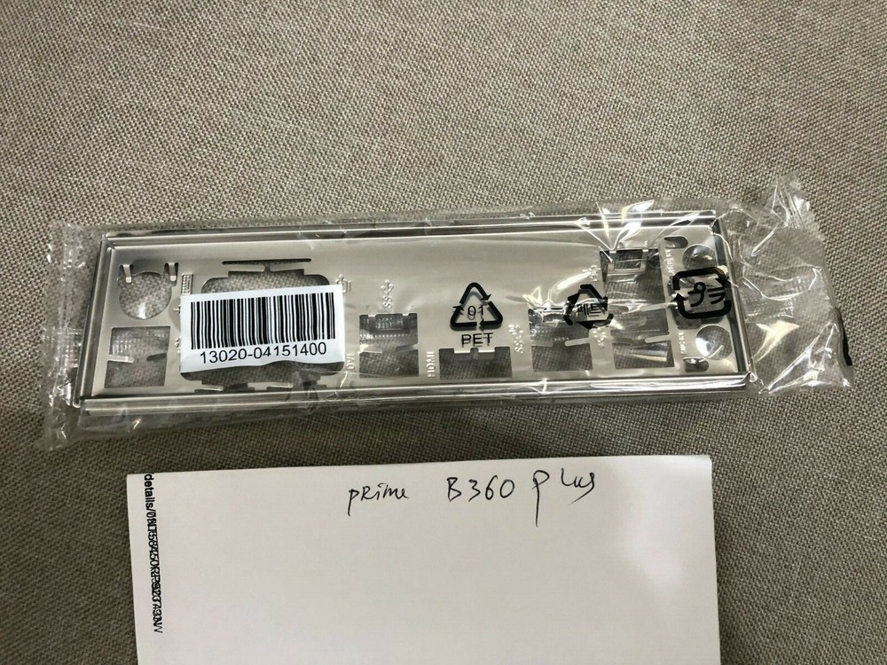 ASUS IO SHIELD  FOR  ASUS PRIME B360 PLUS  , ORIGINAL ONE