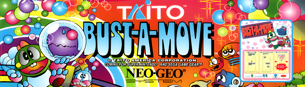 Bust A Move V2 Premium Arcade Marquee Insert Reproduction Header/Backlit Sign
