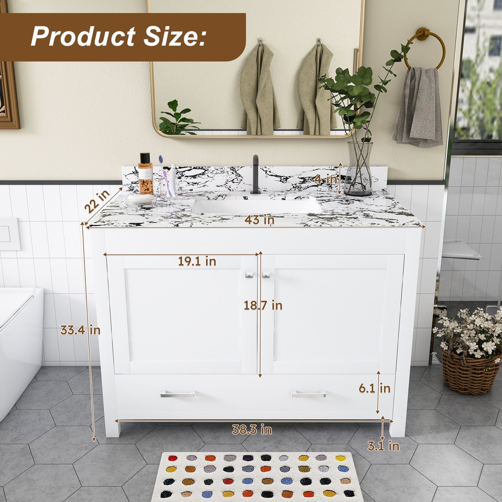 Modern 43"Bathroom Vanity
