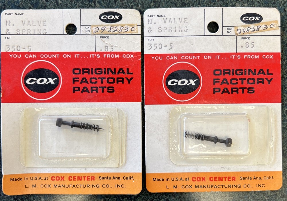 Cox Needle Valve and Spring for Glow Engines