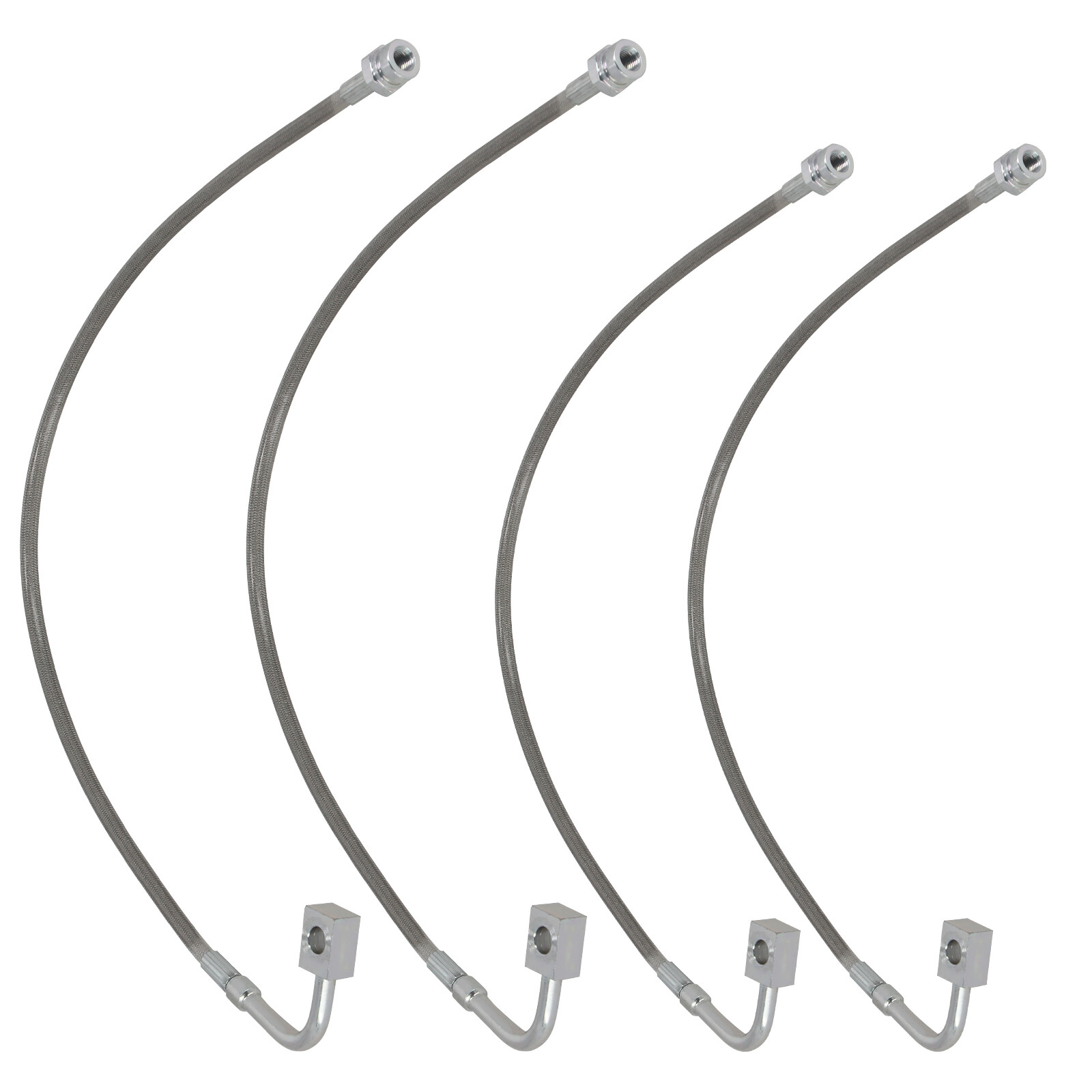 Front & Rear Braided Brake Lines For Jeep Wrangler JK 2007-2018 Stainless Steel