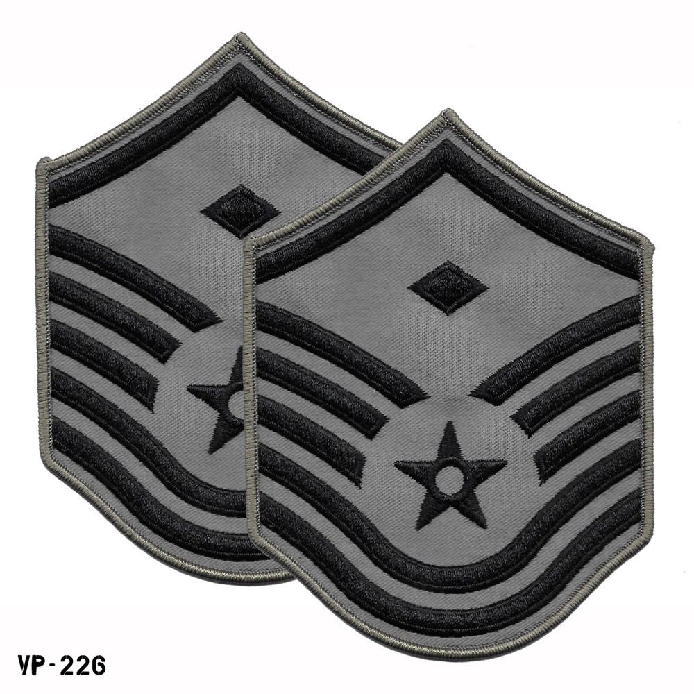PAIR USAF BDG ABU Master Sergeant Diamond Patches Large MSGT E7 ~ NEW Vanguard