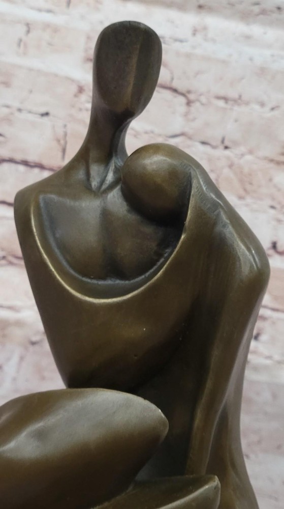 100% Solid Bronze Abstract Couple Holding Each Other by Lost Wax Method Artwork