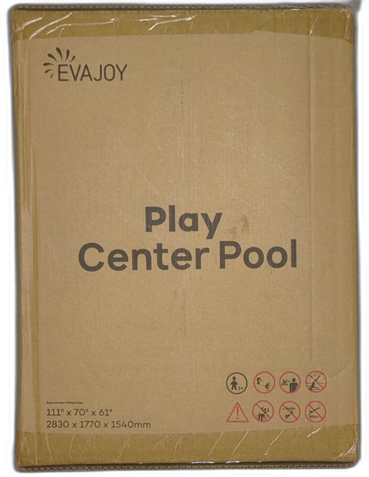 Kiddie Pool, Evajoy Inflatable Play Center Kids Pool With Slide, Water Sprayers