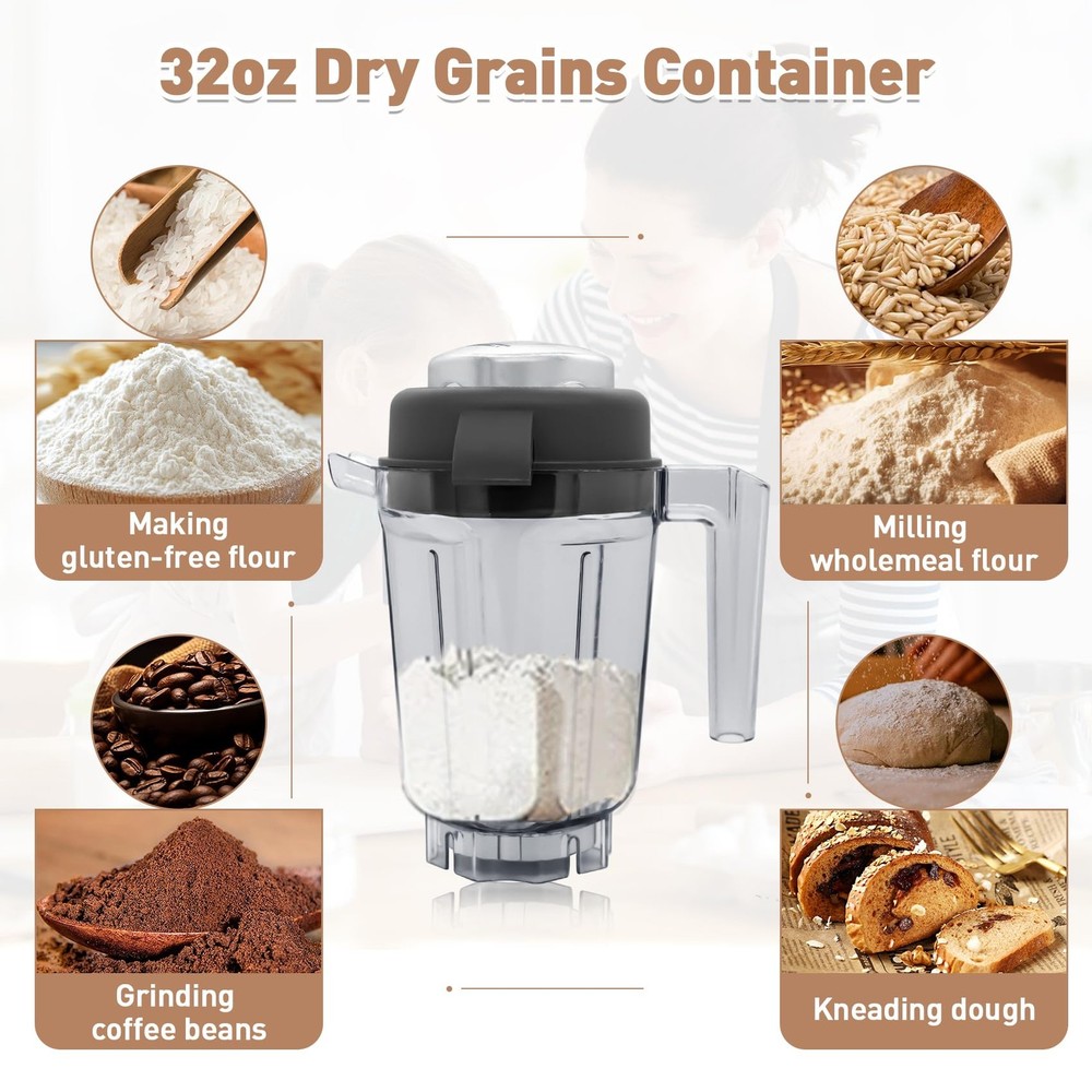 32 oz Dry Grains Container Compatible with vitamix,32 oz Dry Blade Container ...