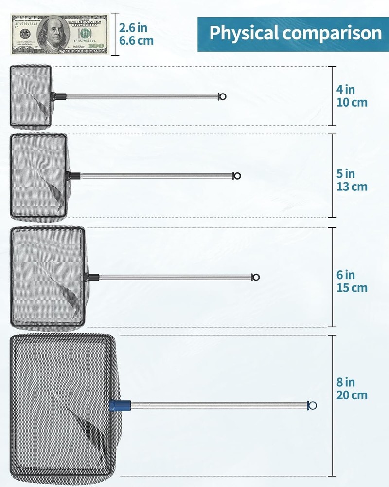 Compact Extendable Fish Net for Betta Tanks and Small Ponds - Lightweight Design