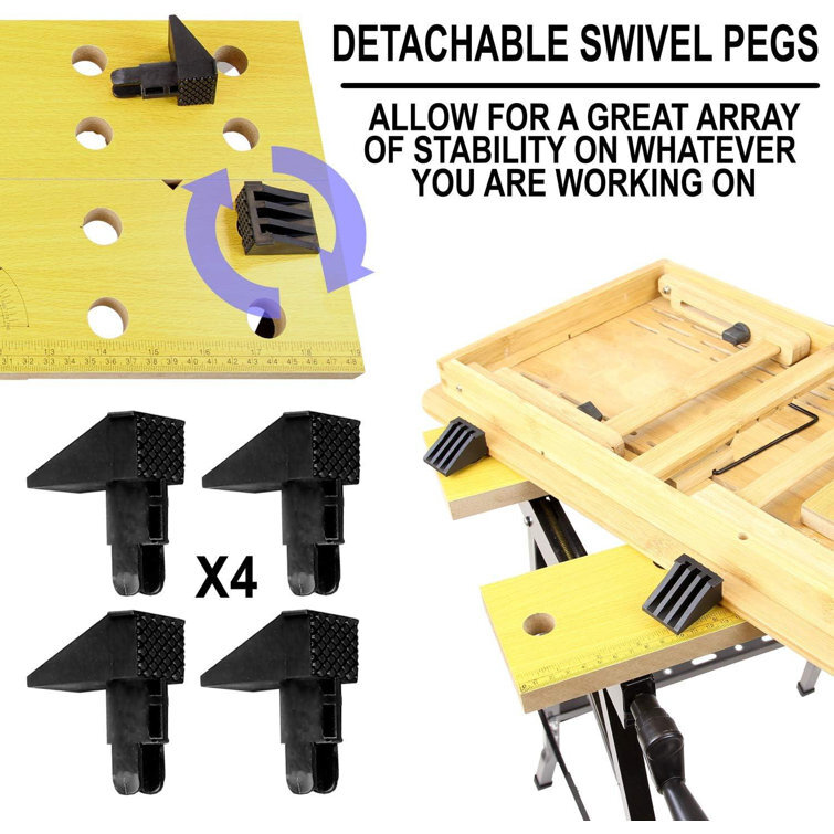 ColourTree Folding Workmate Workbench Carpenter Saw Table with Adjustable Clamps