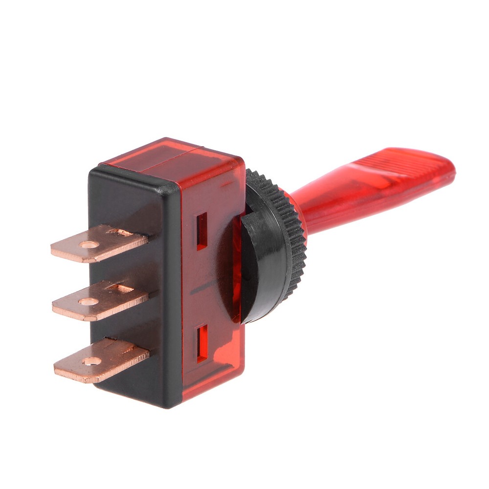 SPST Latching Rocker Toggle Switch Red LED Light 20A 12V 3P ON-OFF Red