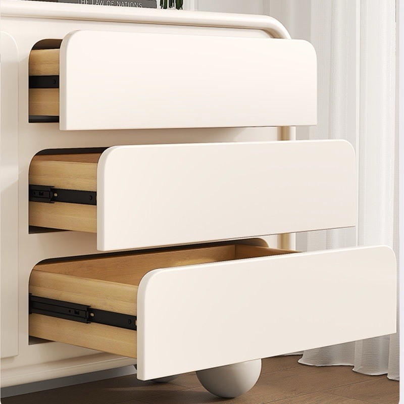 Modern Narrow Side Table, Solid Wood Accent Table, WhiteFreestanding Side Board