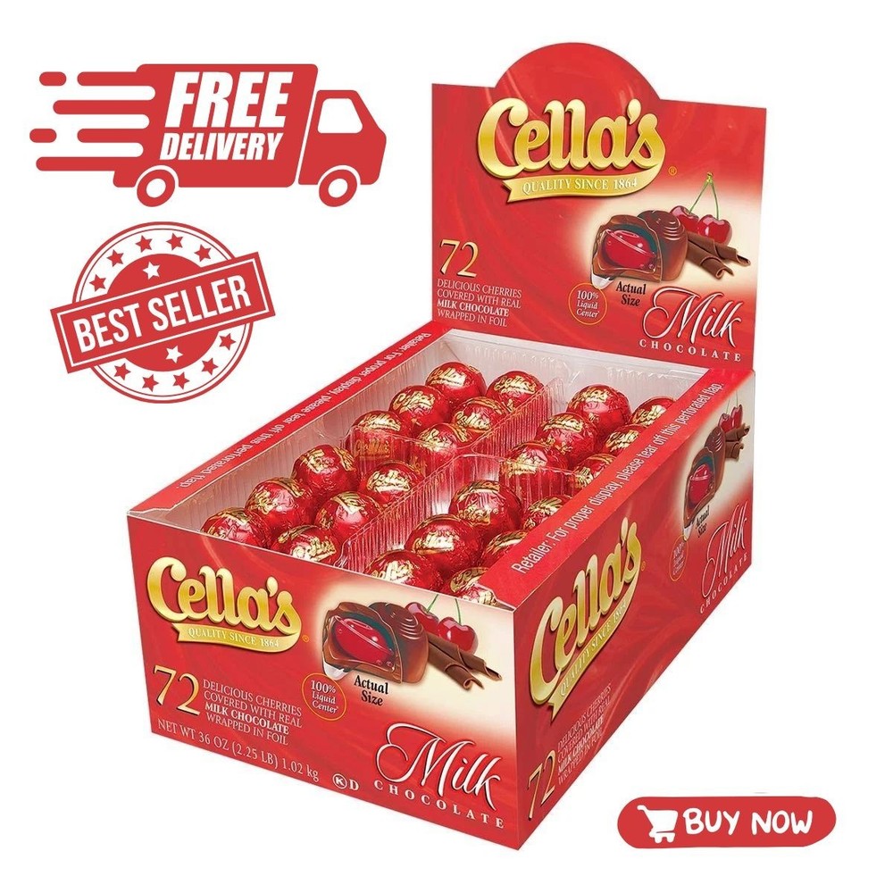 Cella's Milk Chocolate Covered Cherries, 72-Count Box .