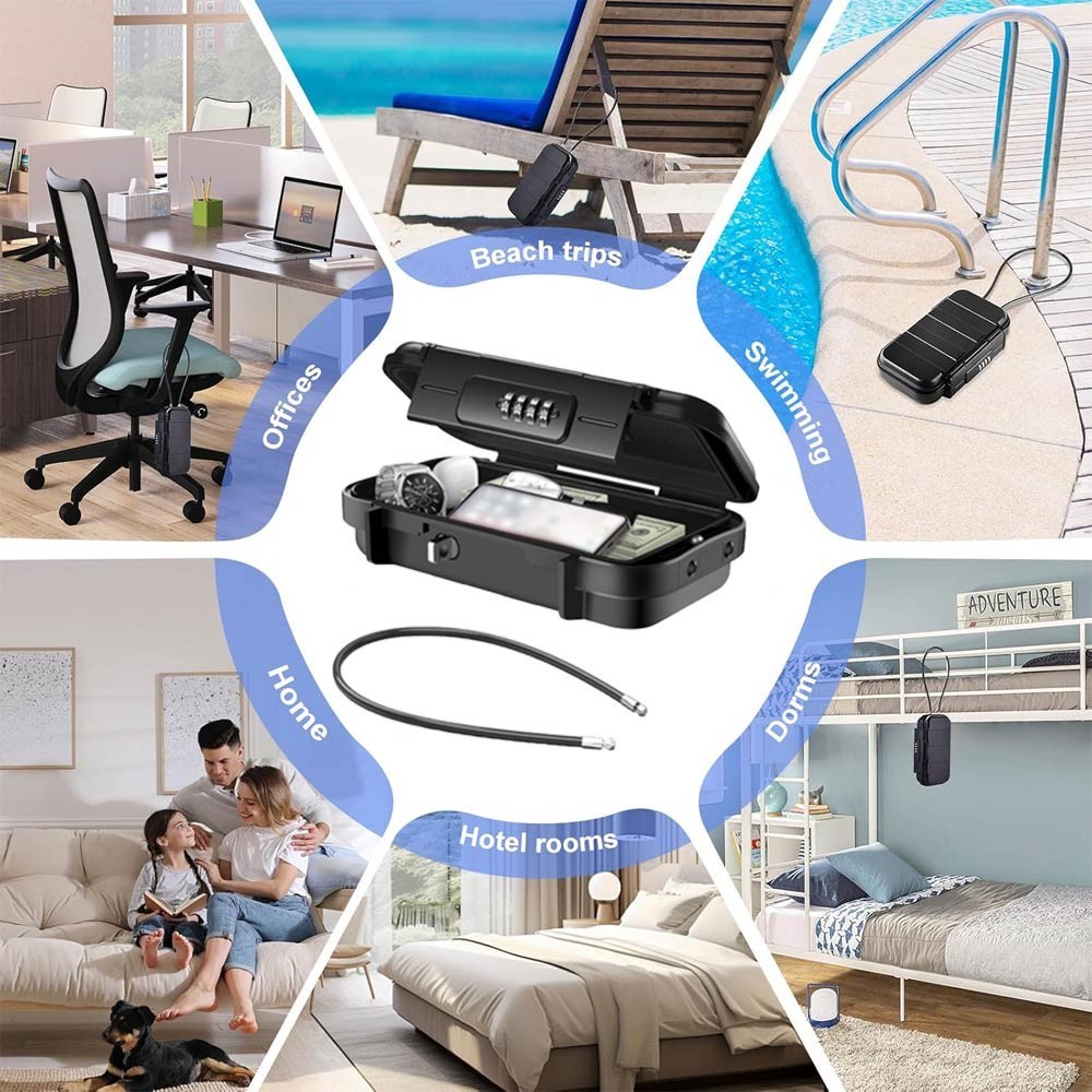 Safe Box Combination Security Case Travel Lockbox with Code Waterproof Portable