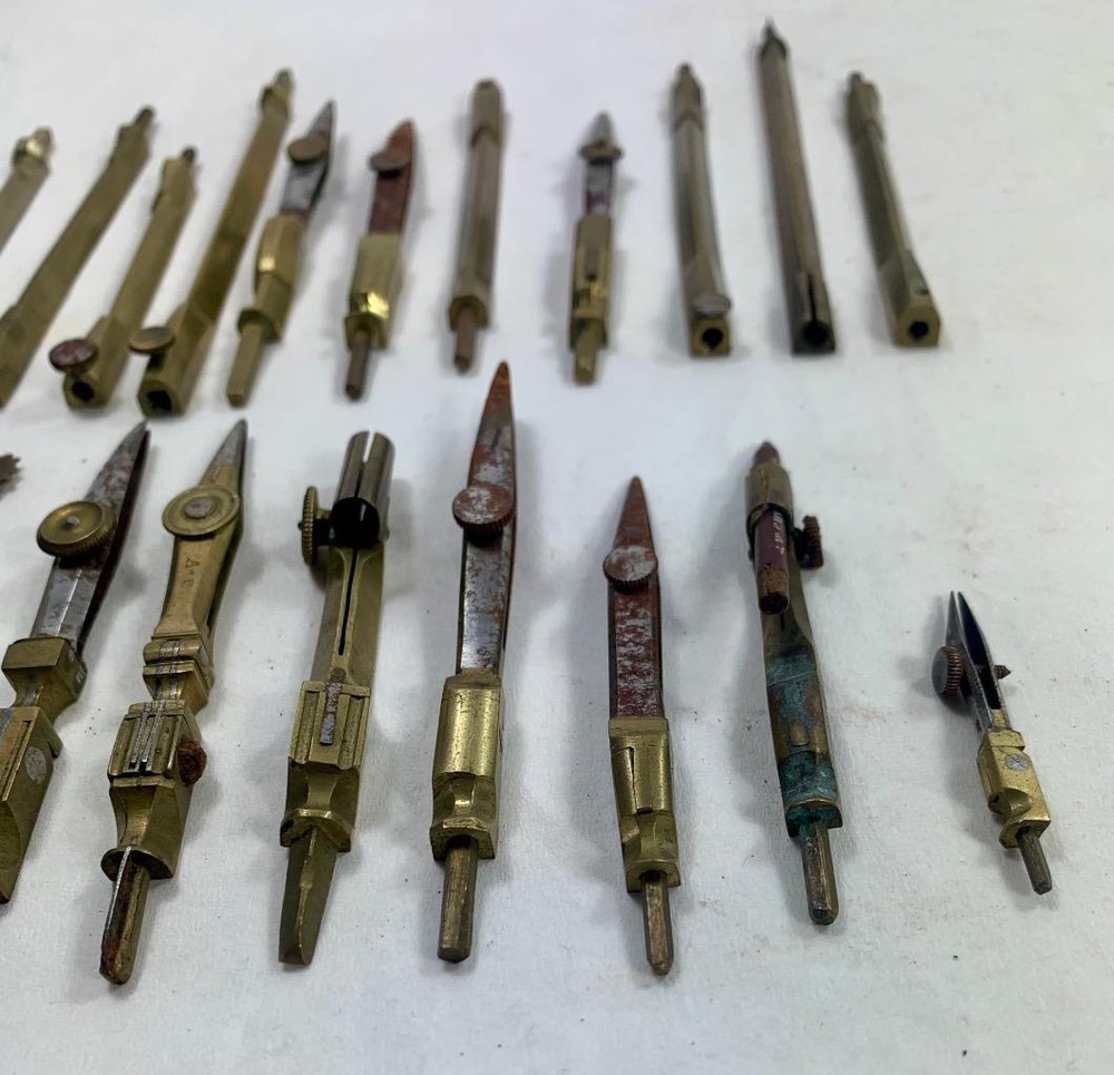 various DRAWING instrument items antique collection spares