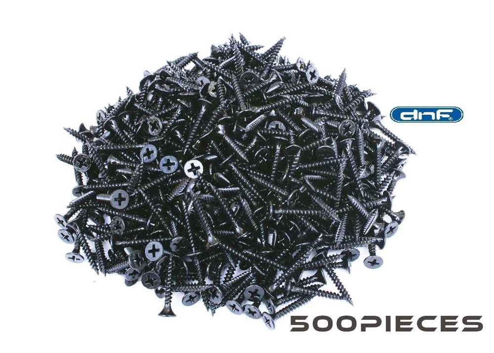 500 PACK PHILLIPS BUGLE TWINFAST TYPE SCREWS HARDENED BLACK PHOSPHATE #6x1-1/2"
